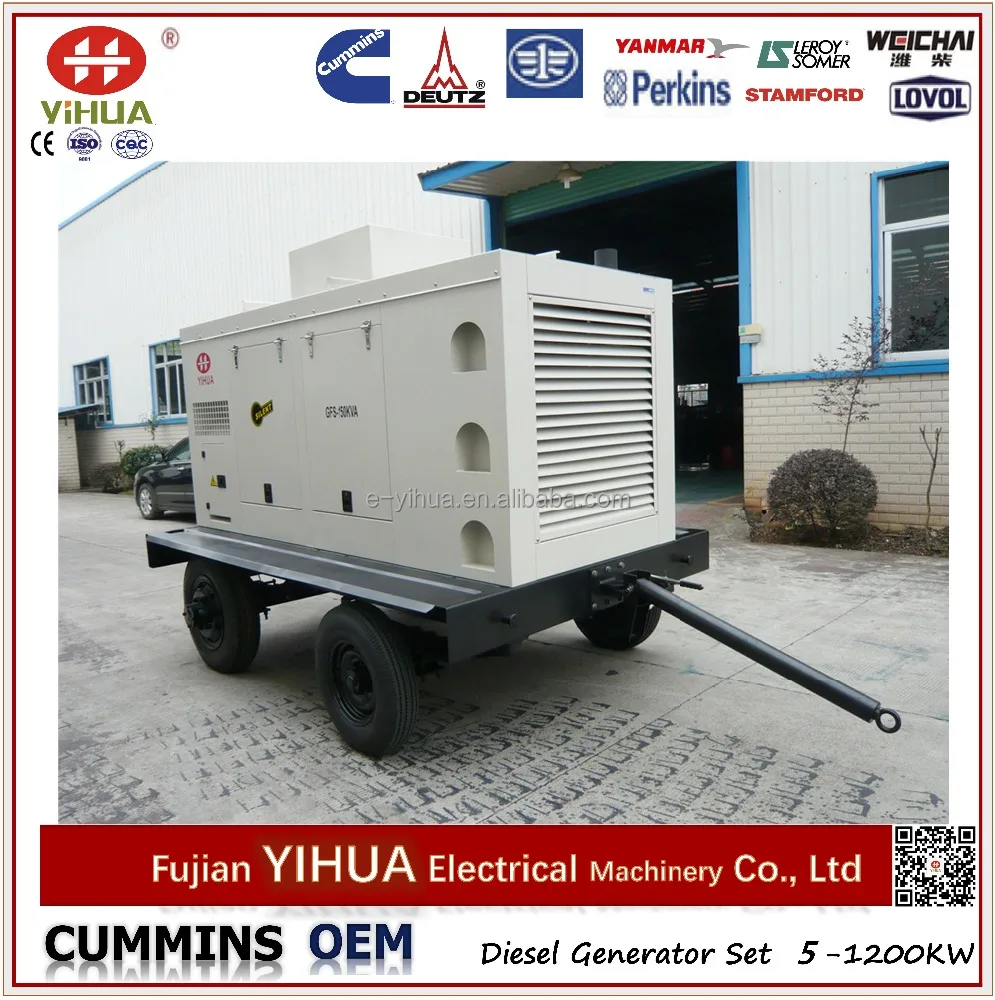 Mobile Trailer Silent 150kva/120kw Diesel Generator Set - Image 2